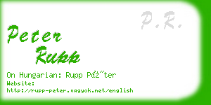 peter rupp business card